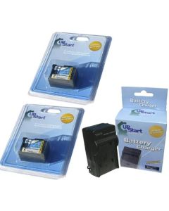 2 Pack - Replacement for Canon VIXIA HF G20 Battery + Charger - Compatible with Canon BP-808 Digital Camcorder Battery and Charger (Decoded 890mAh 7.4V Lithium-Ion)