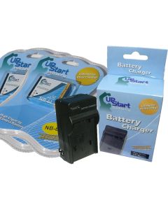 2 Pack Replacement for Canon PowerShot SX260 HS Battery + Charger - Compatible with Canon NB-6L Digital Camera Battery and Charger (1000mAh, 3.7V, Lithium-Ion)