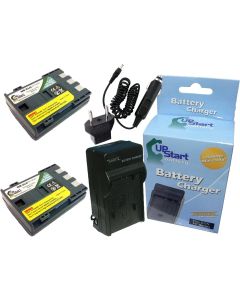 2 Pack - Replacement for Canon BP-2L5 Battery + Charger with Car & EU Adapters - Compatible with Canon NB-2LH Digital Camera Battery and Charger (1800mAh 7.4V Lithium-Ion)